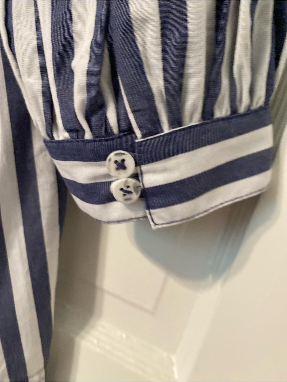 Anthropologie Darcey Popover Swing Top Navy & White Stripe - Picture 9 of 11